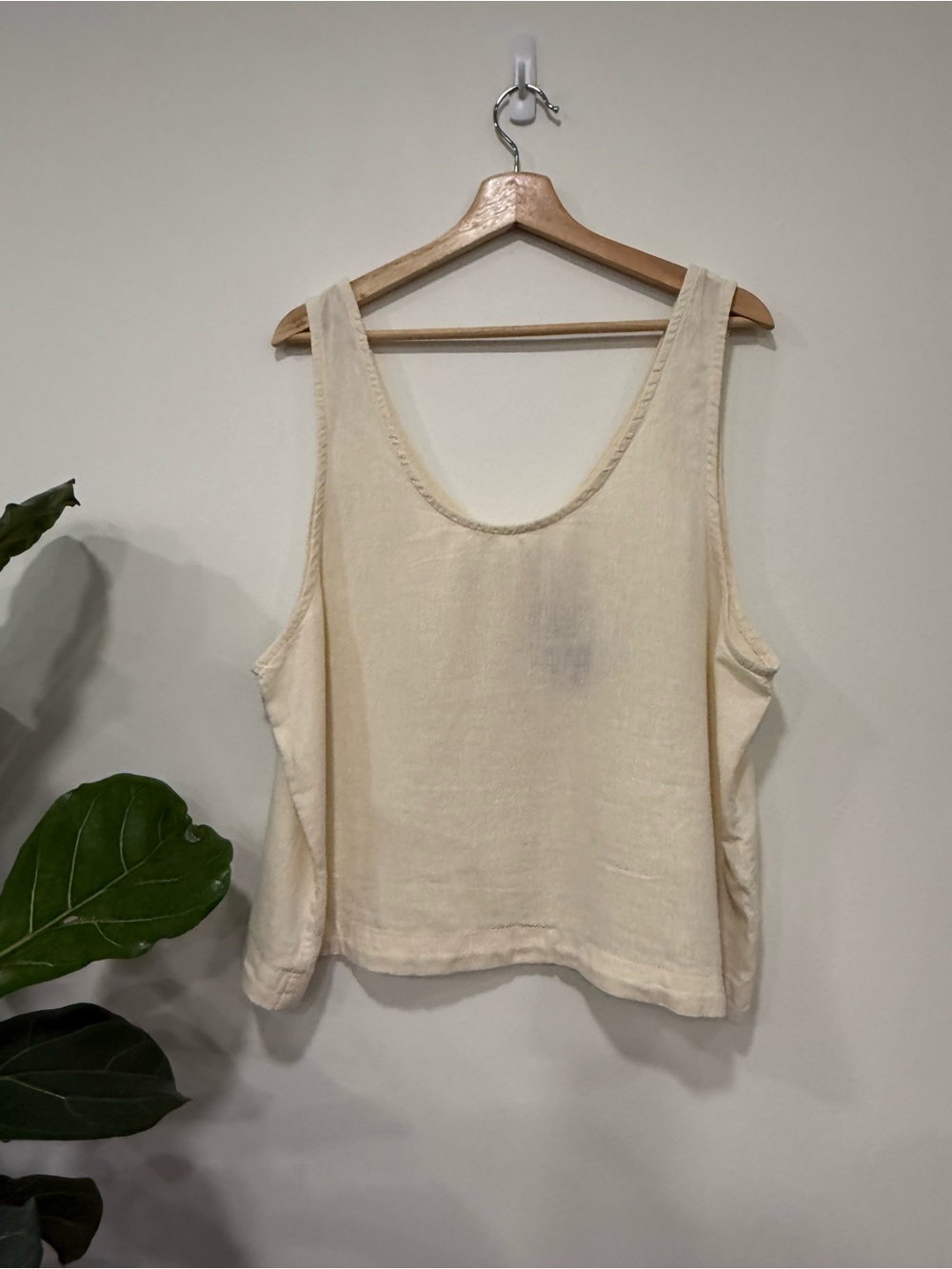 Patagonia Cream Scoop Neck Linen-Blend Tank Top